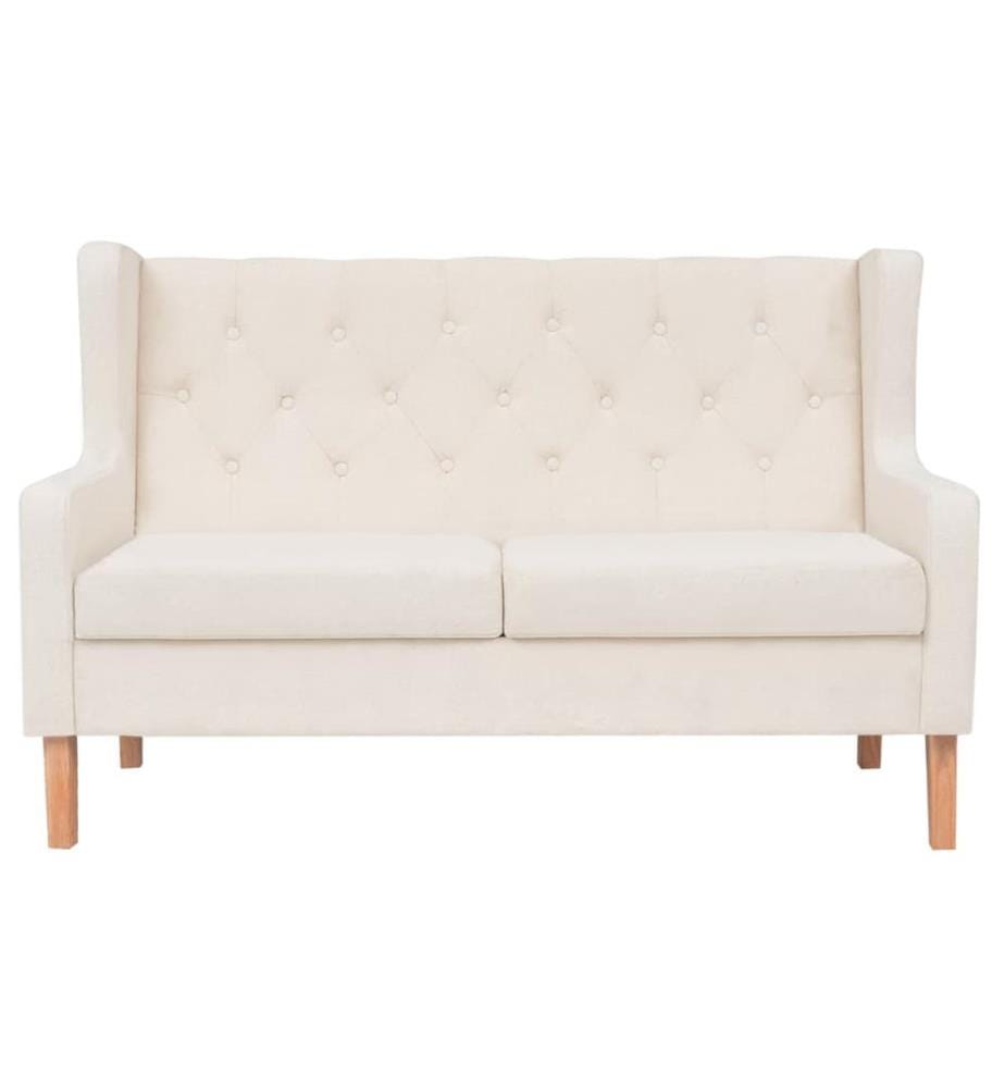 2-Sitzer Sofa Stoff Cremeweiss