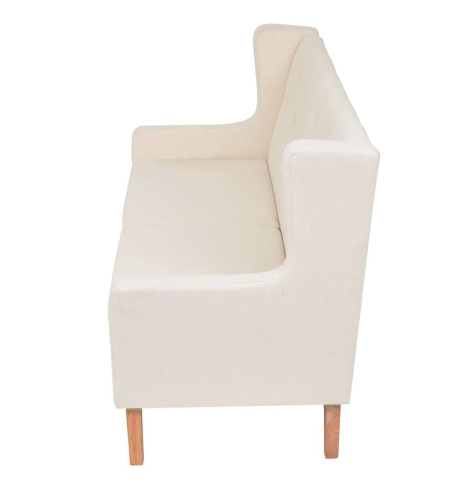 2-Sitzer Sofa Stoff Cremeweiss