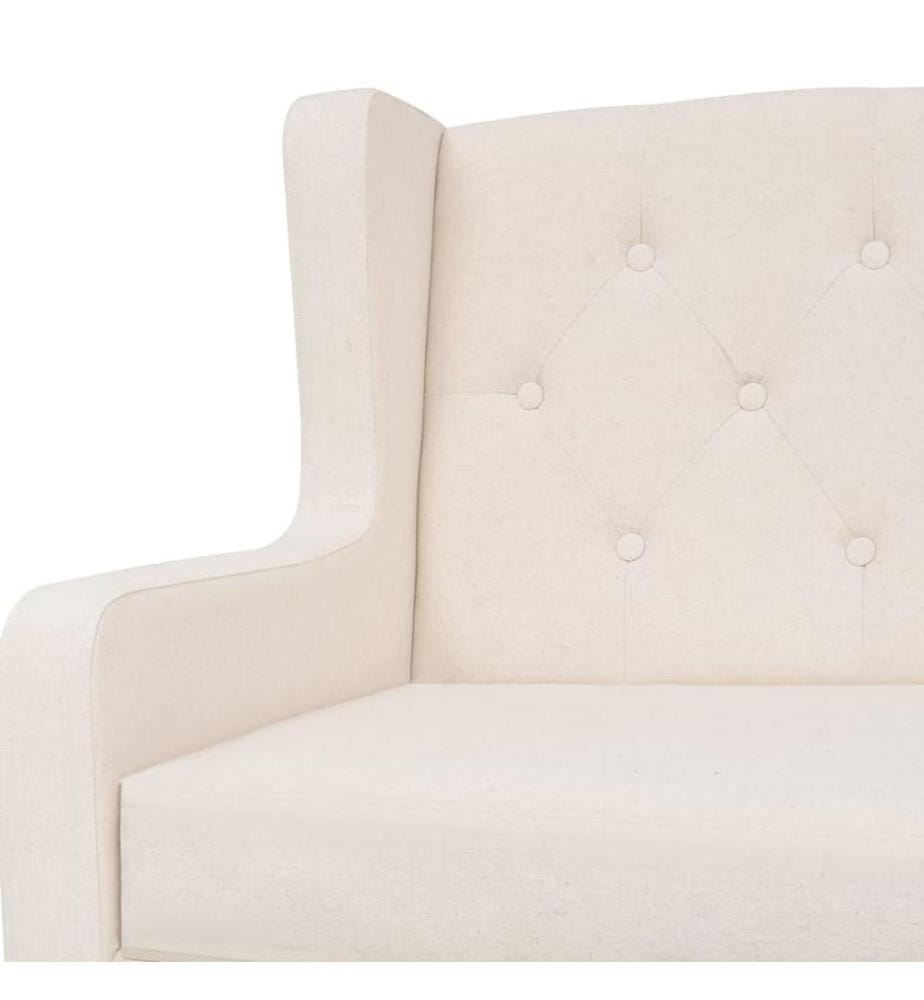 2-Sitzer Sofa Stoff Cremeweiss