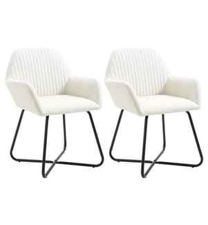 Chaises à manger lot de 2 crème tissu