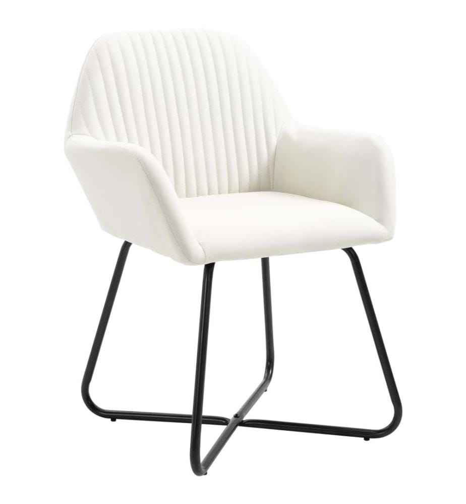 Chaises à manger lot de 2 crème tissu