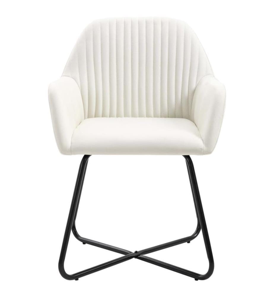 Chaises à manger lot de 2 crème tissu
