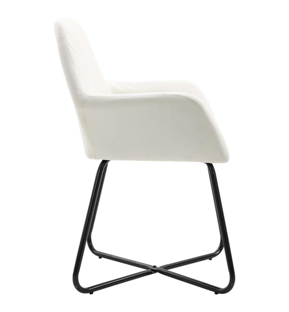Chaises à manger lot de 2 crème tissu