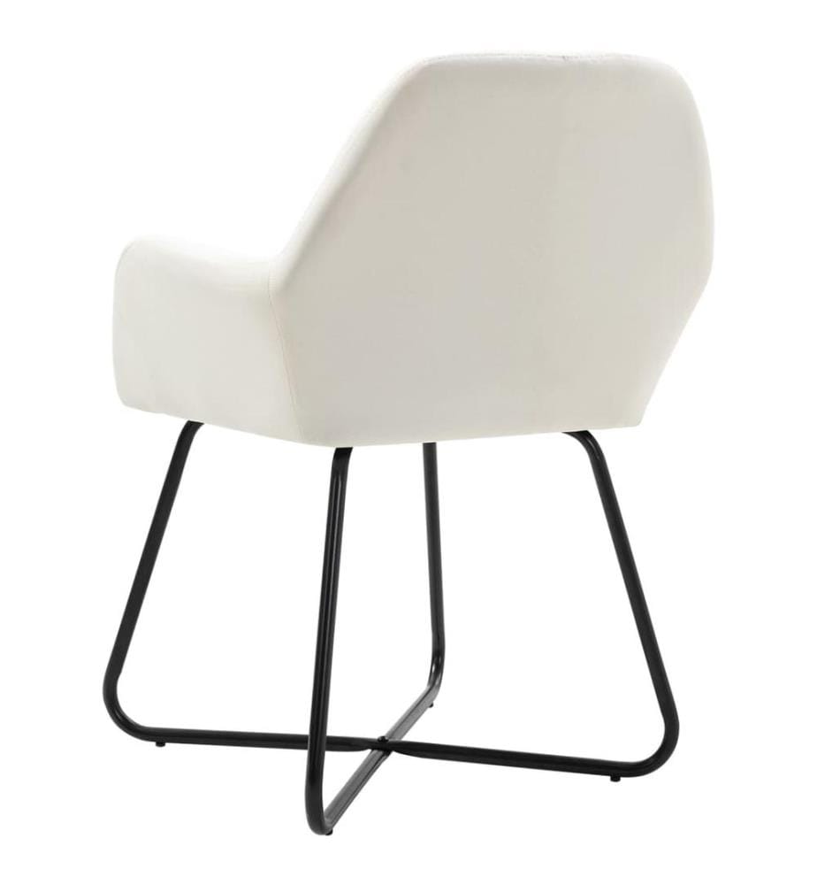 Chaises à manger lot de 2 crème tissu