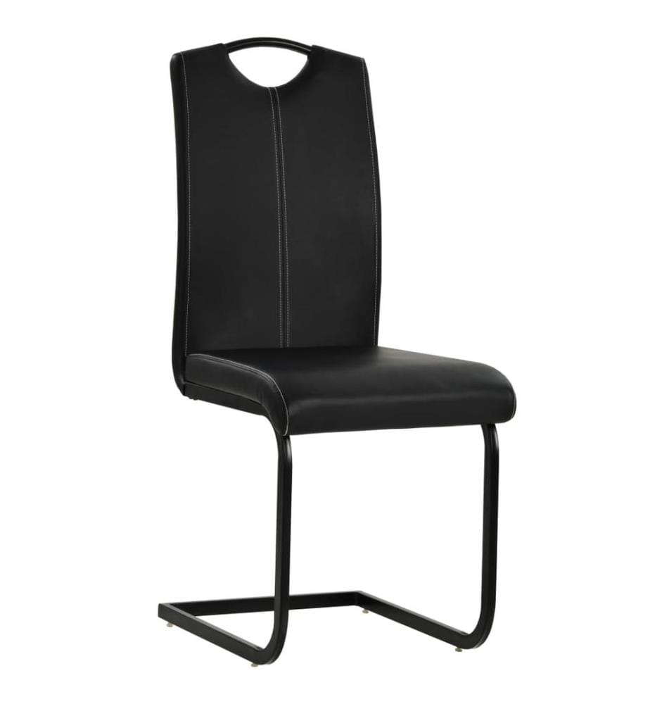 Freischwinger 6 Stk. Schwarz Kunstleder