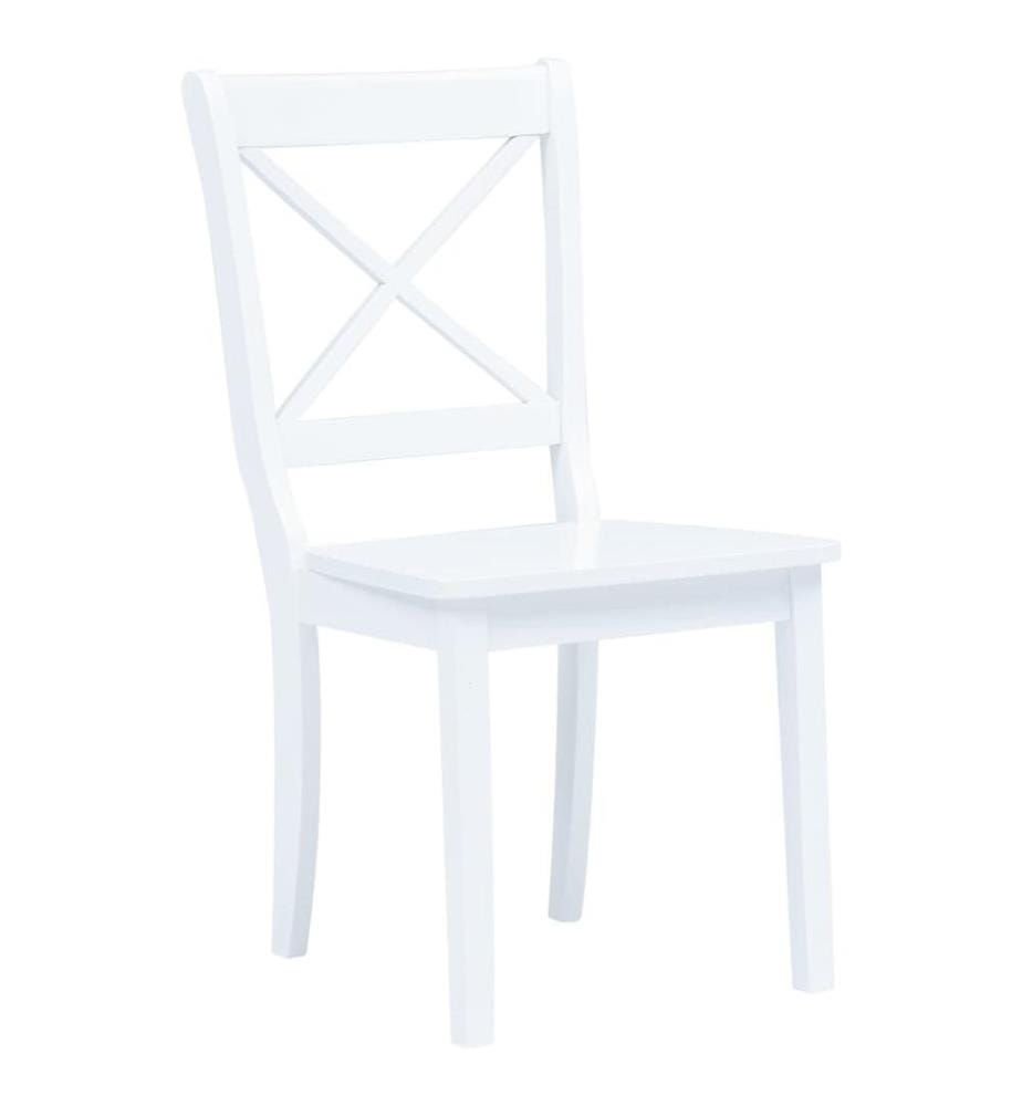 Chaises à manger lot de 6 blanc bois d'hévéa massif