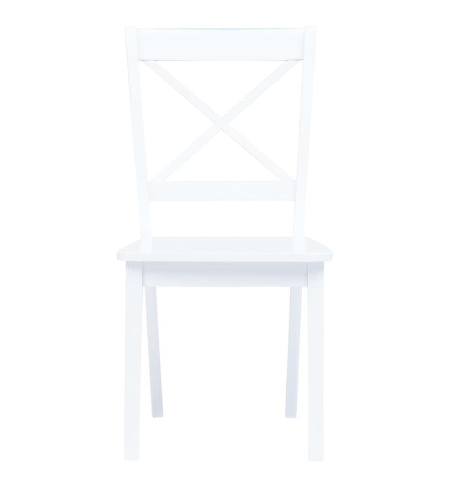 Chaises à manger lot de 6 blanc bois d'hévéa massif