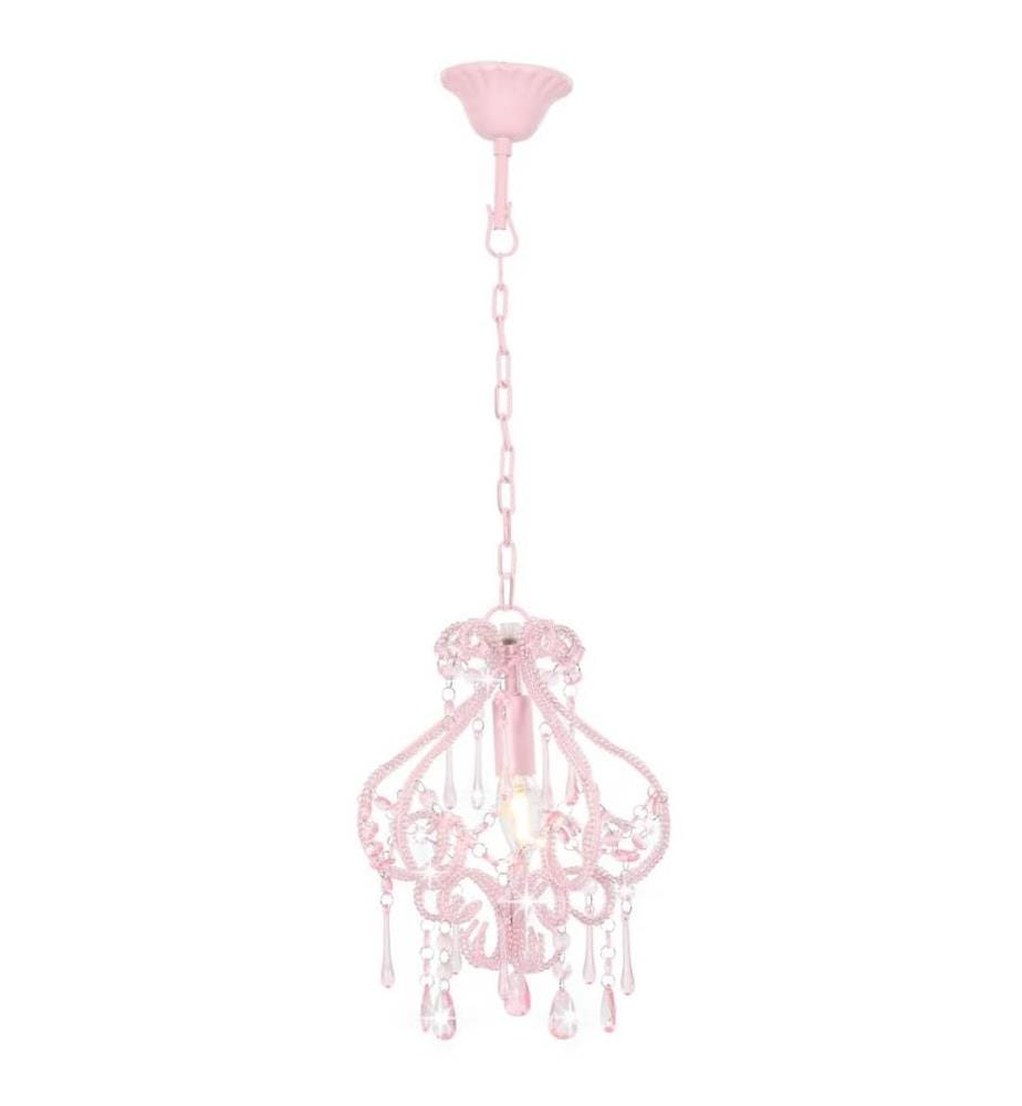 Plafonnier avec perles Rose Rond E14