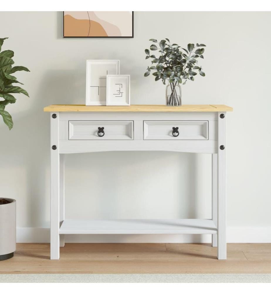 Konsolentisch Mexiko-Stil Kiefernholz Weiss 90x34,5x73 cm