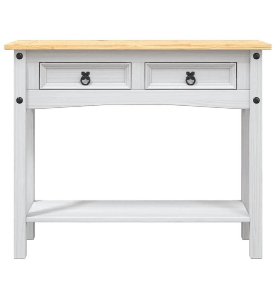 Konsolentisch Mexiko-Stil Kiefernholz Weiss 90x34,5x73 cm