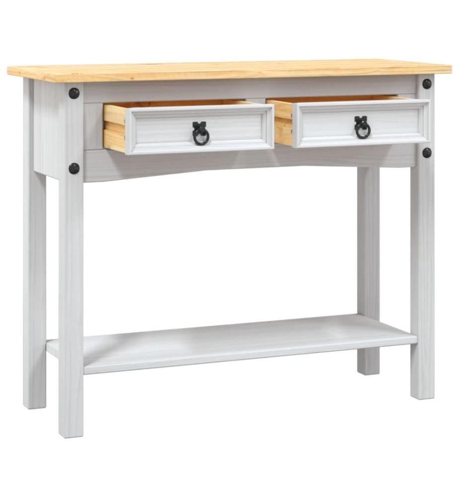 Konsolentisch Mexiko-Stil Kiefernholz Weiss 90x34,5x73 cm
