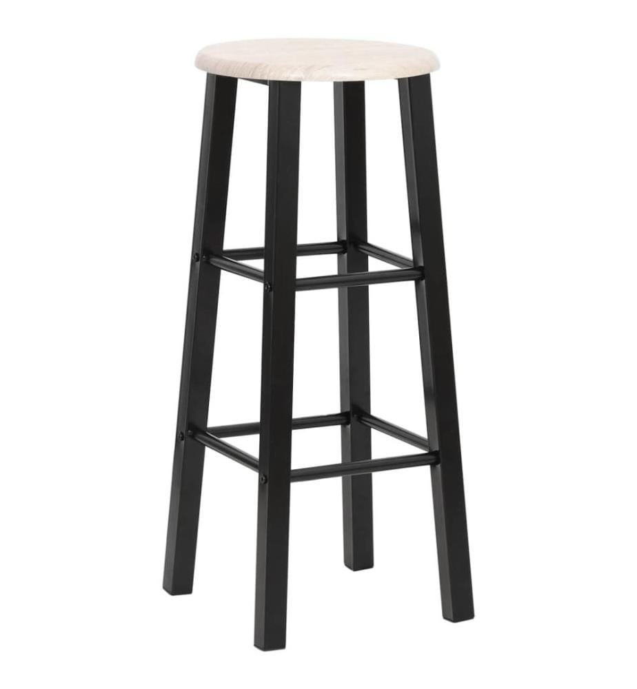 Tabourets de bar lot de 2 noir MDF