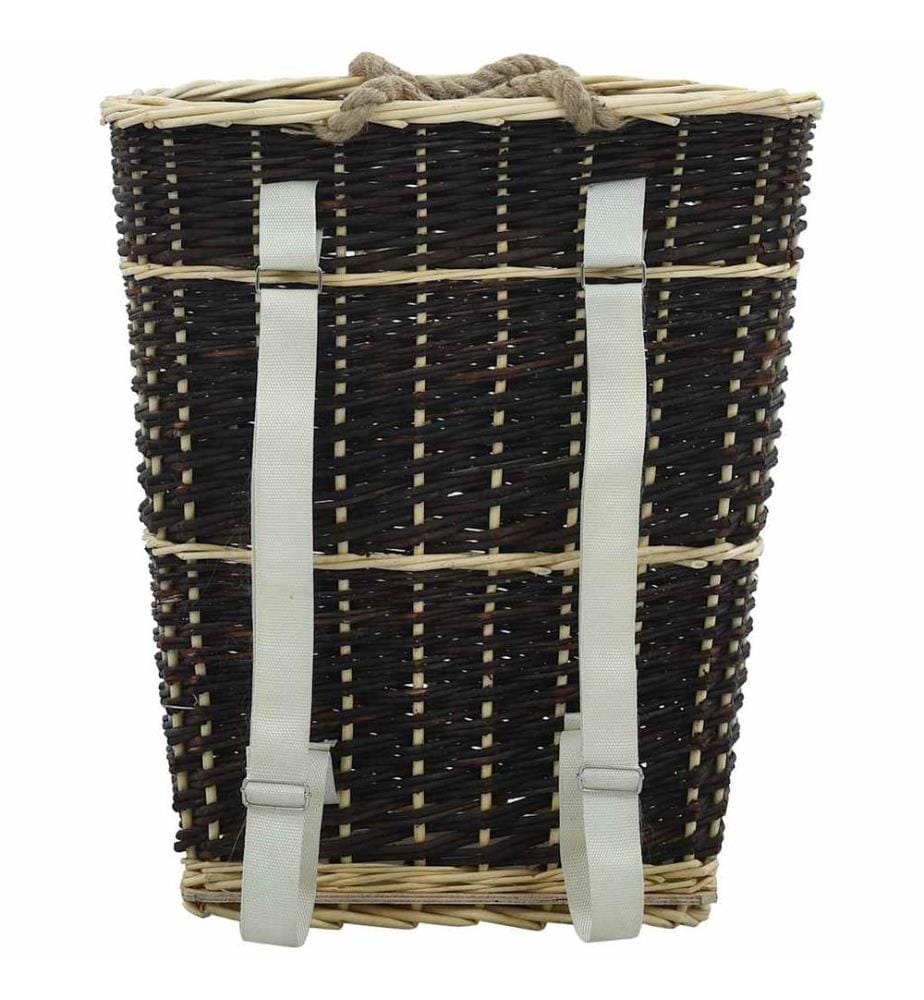 Holzkorb mit Trageriemen 50 x 44 x 58 cm Natur Weide