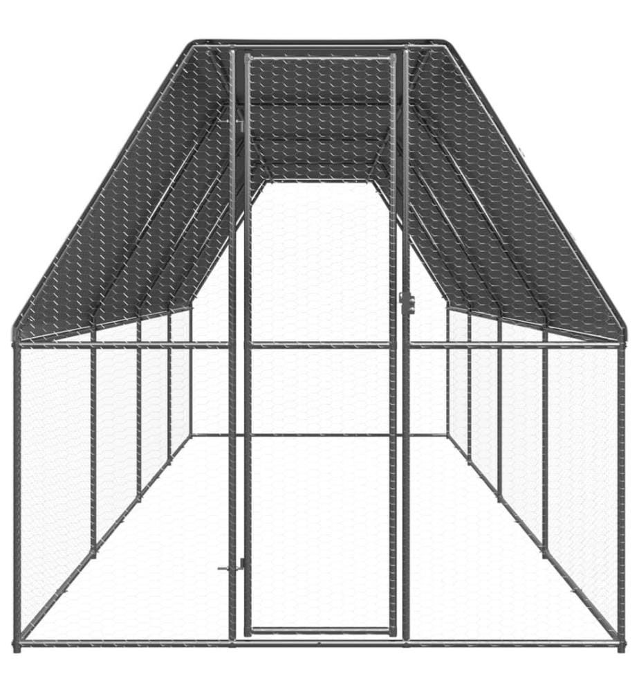 Poulailler d'extérieur 2x8x2 m Acier galvanisé
