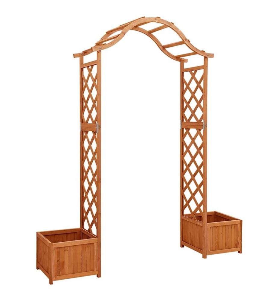 Pergola de jardin avec jardinière Bois pin massif