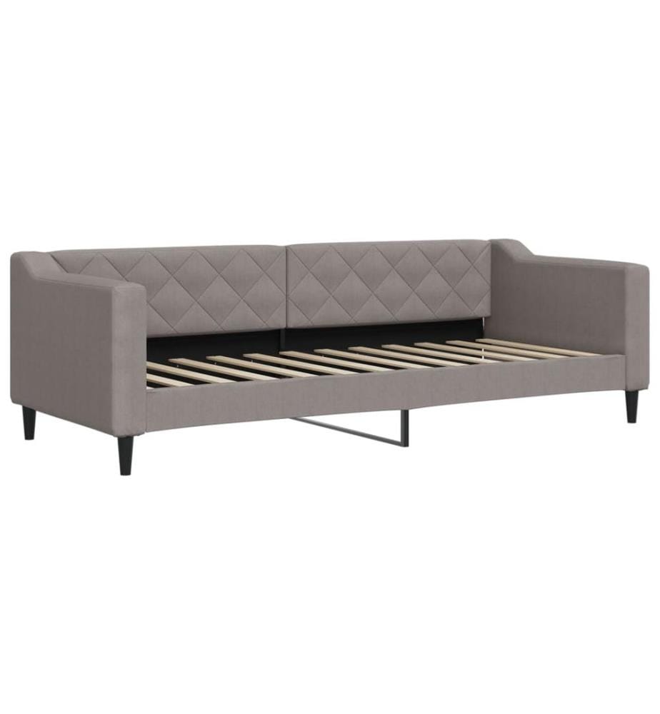Lit de jour avec gigogne sans matelas taupe 80x200 cm