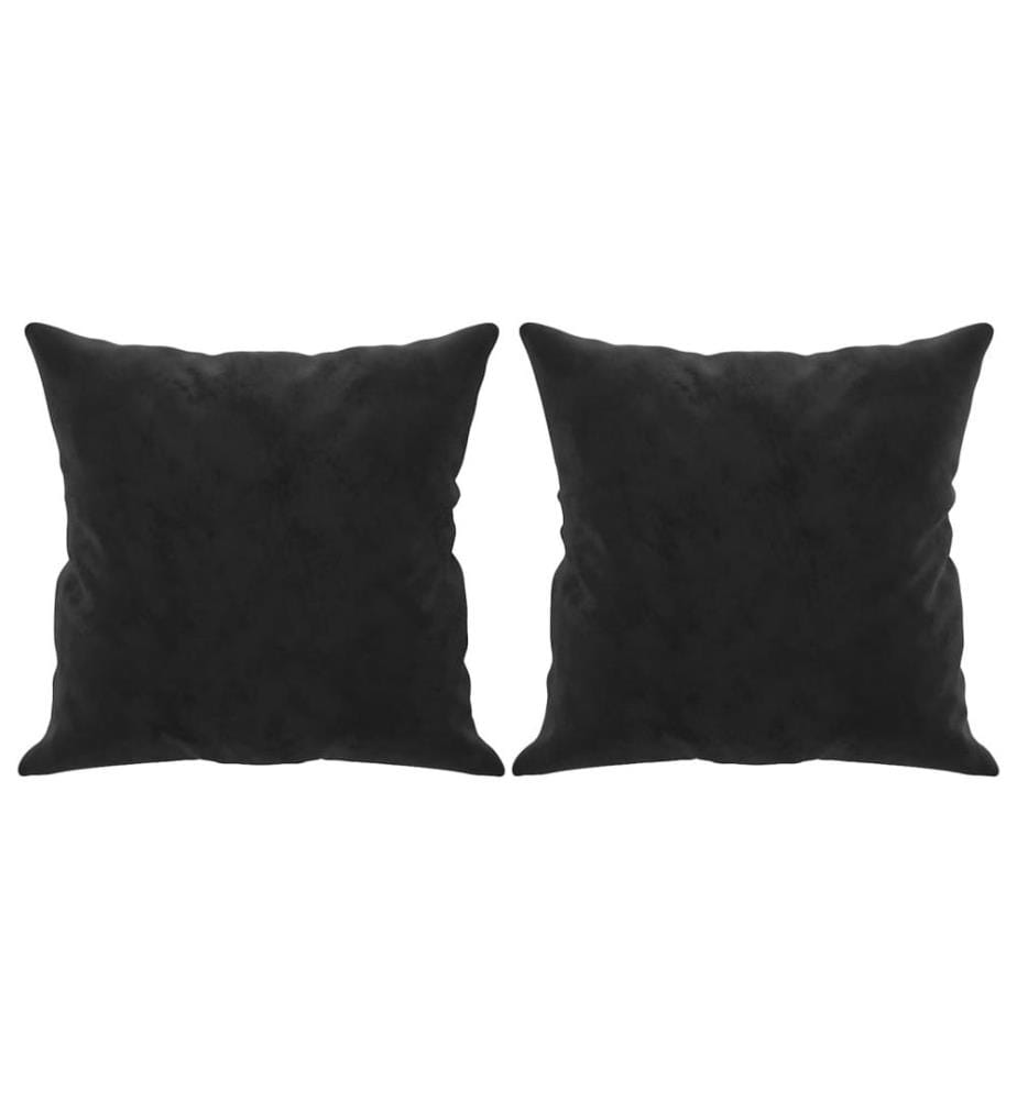 2-Sitzer-Sofa mit Zierkissen Schwarz 140 cm Samt