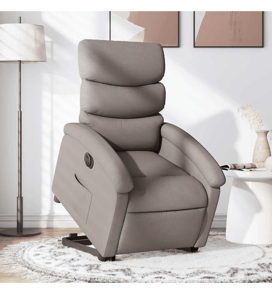 Fauteuil inclinable électrique taupe tissu