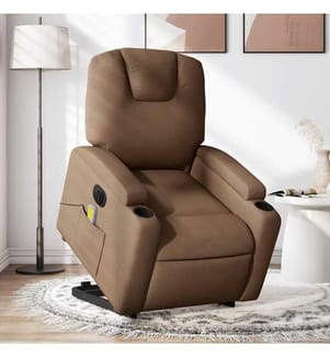 Fauteuil inclinable de massage électrique Marron Tissu