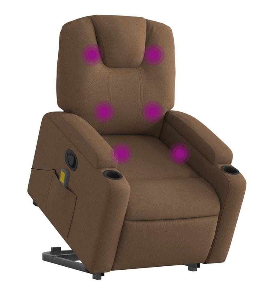 Fauteuil inclinable de massage électrique Marron Tissu