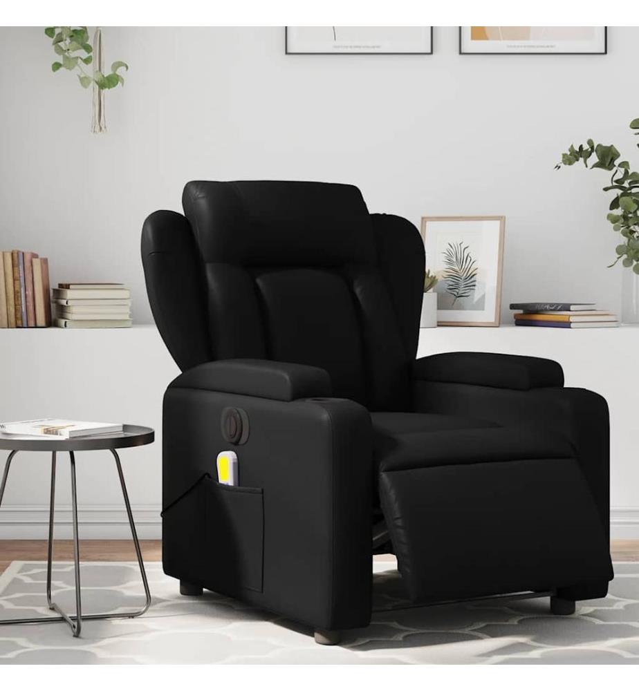 Massagesessel Elektrisch Schwarz Kunstleder