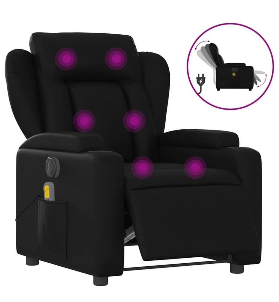 Massagesessel Elektrisch Schwarz Kunstleder
