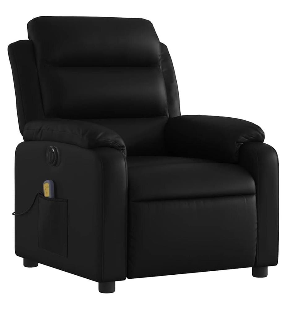 Fauteuil de massage inclinable électrique noir similicuir