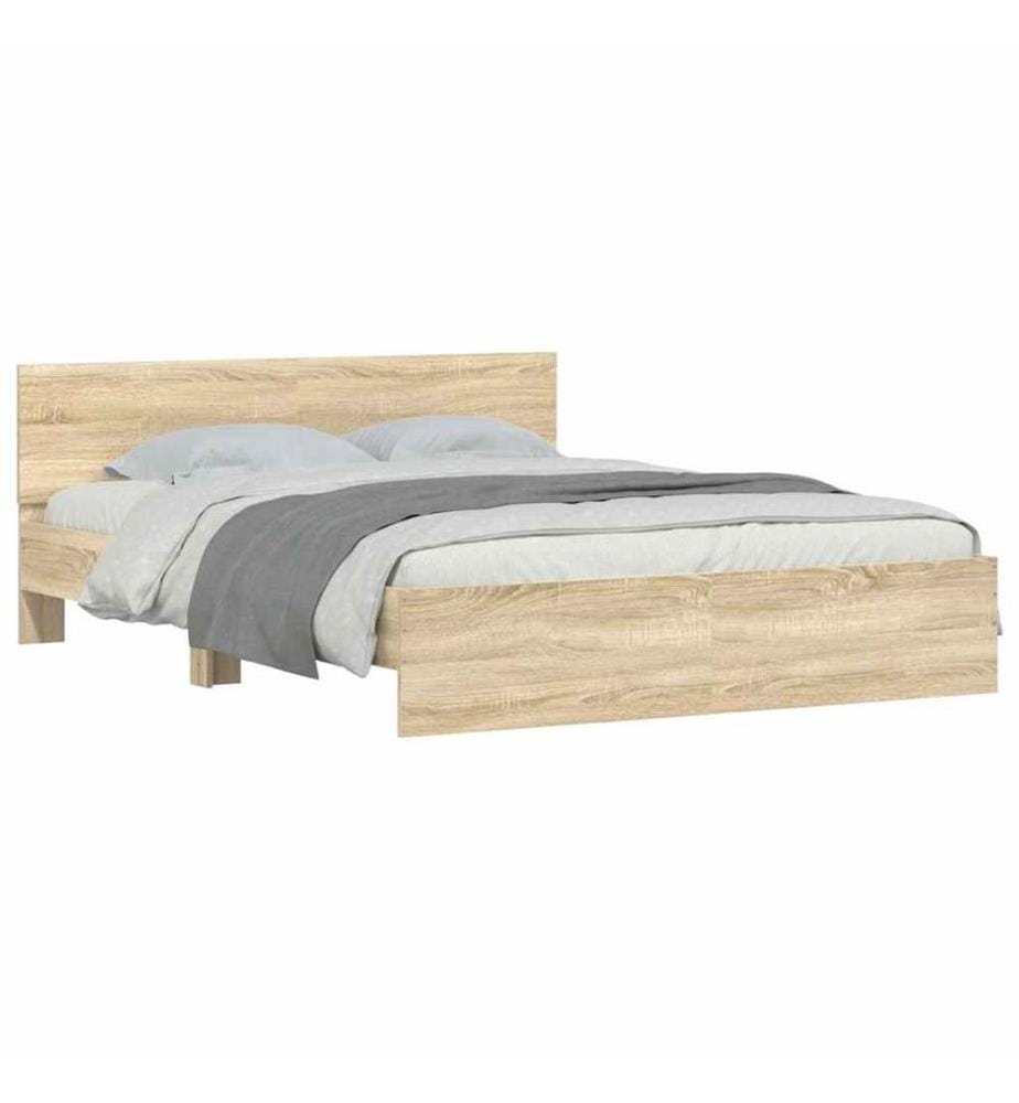 Cadre de lit sans matelas chêne sonoma 140x200 cm