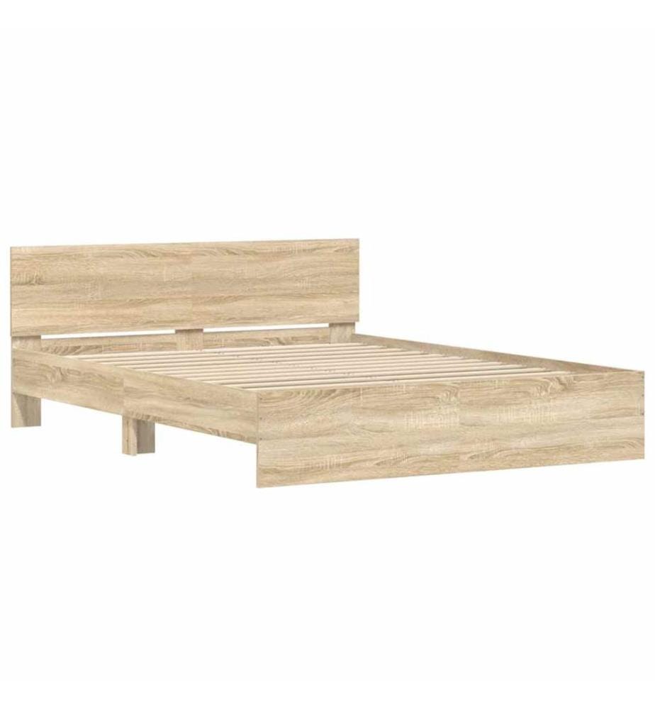 Cadre de lit sans matelas chêne sonoma 140x200 cm