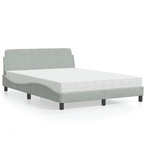 Lit avec matelas gris clair 120x200 cm velours