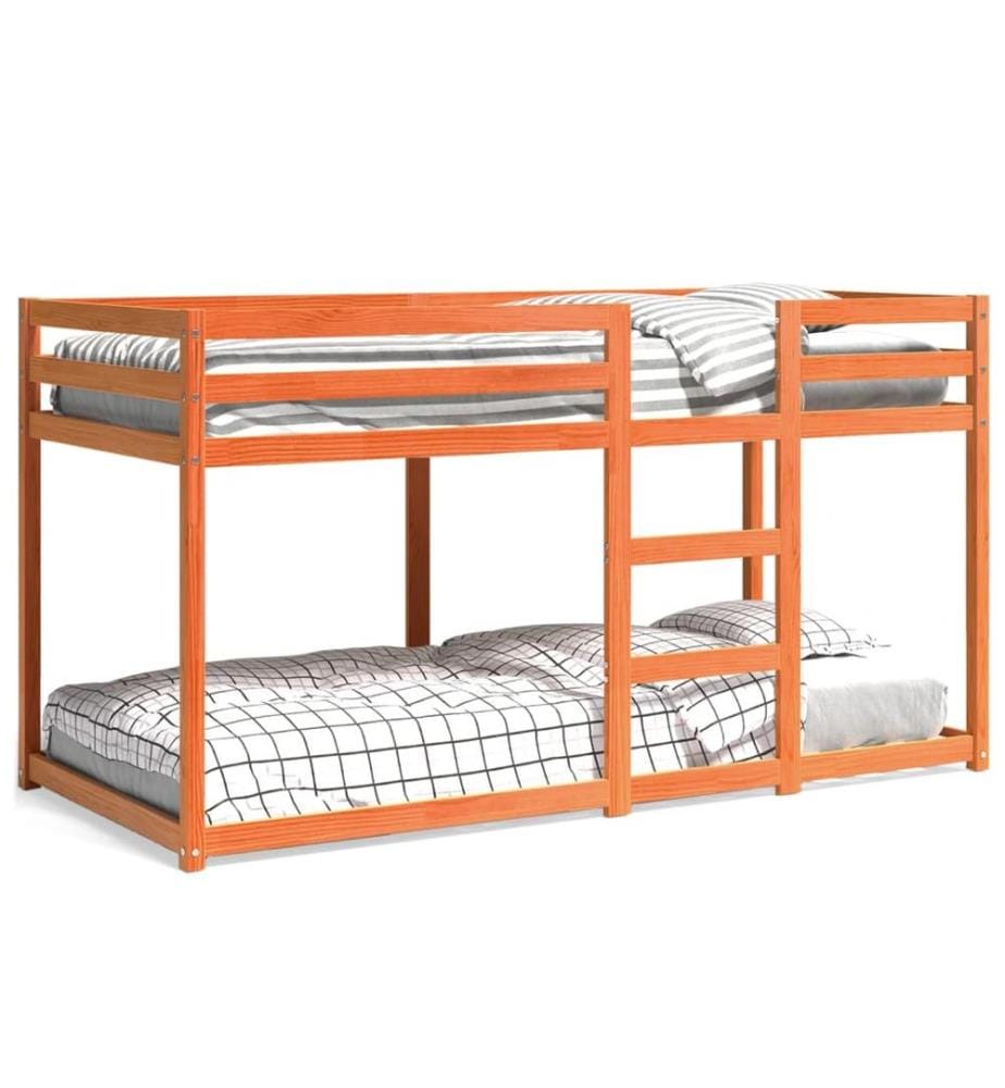 Lit superposé sans matelas cire marron 90x200 cm pin massif