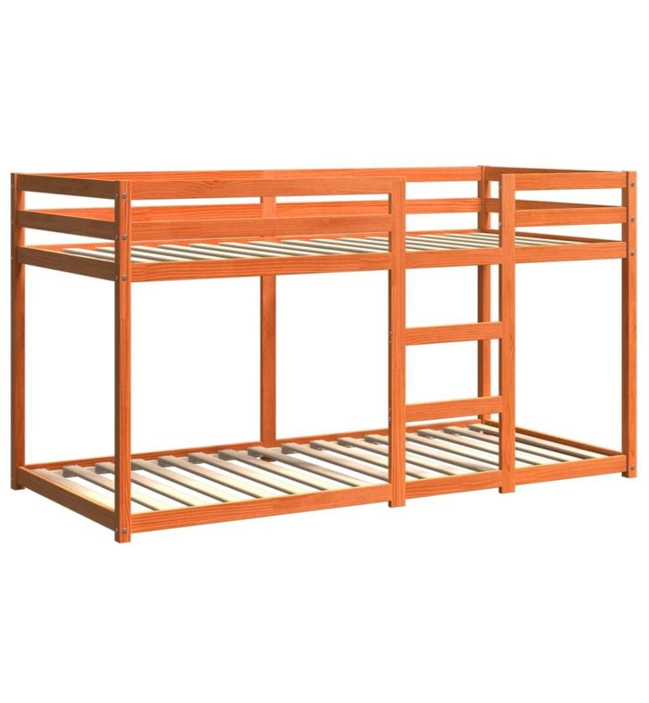Lit superposé sans matelas cire marron 90x200 cm pin massif