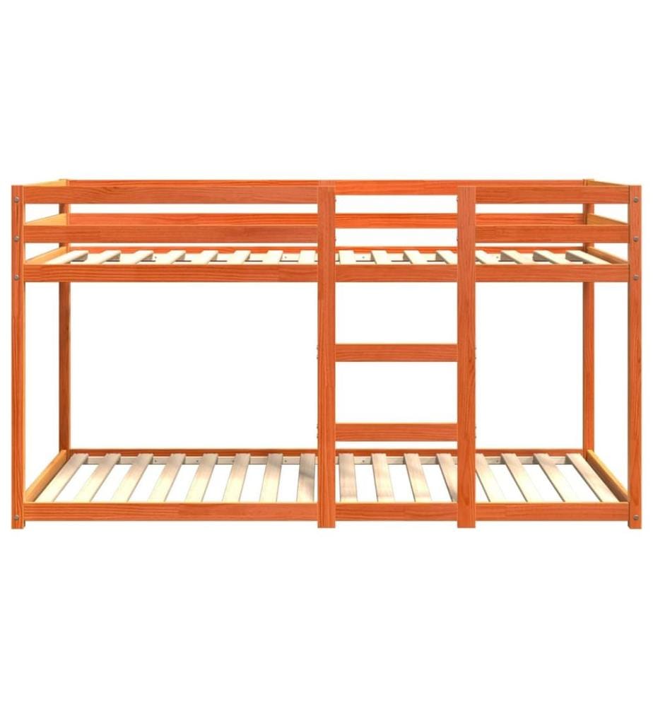 Lit superposé sans matelas cire marron 90x200 cm pin massif