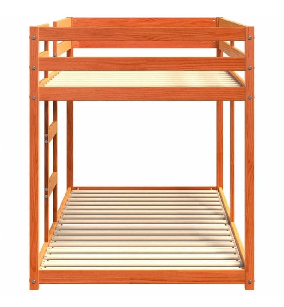 Lit superposé sans matelas cire marron 90x200 cm pin massif