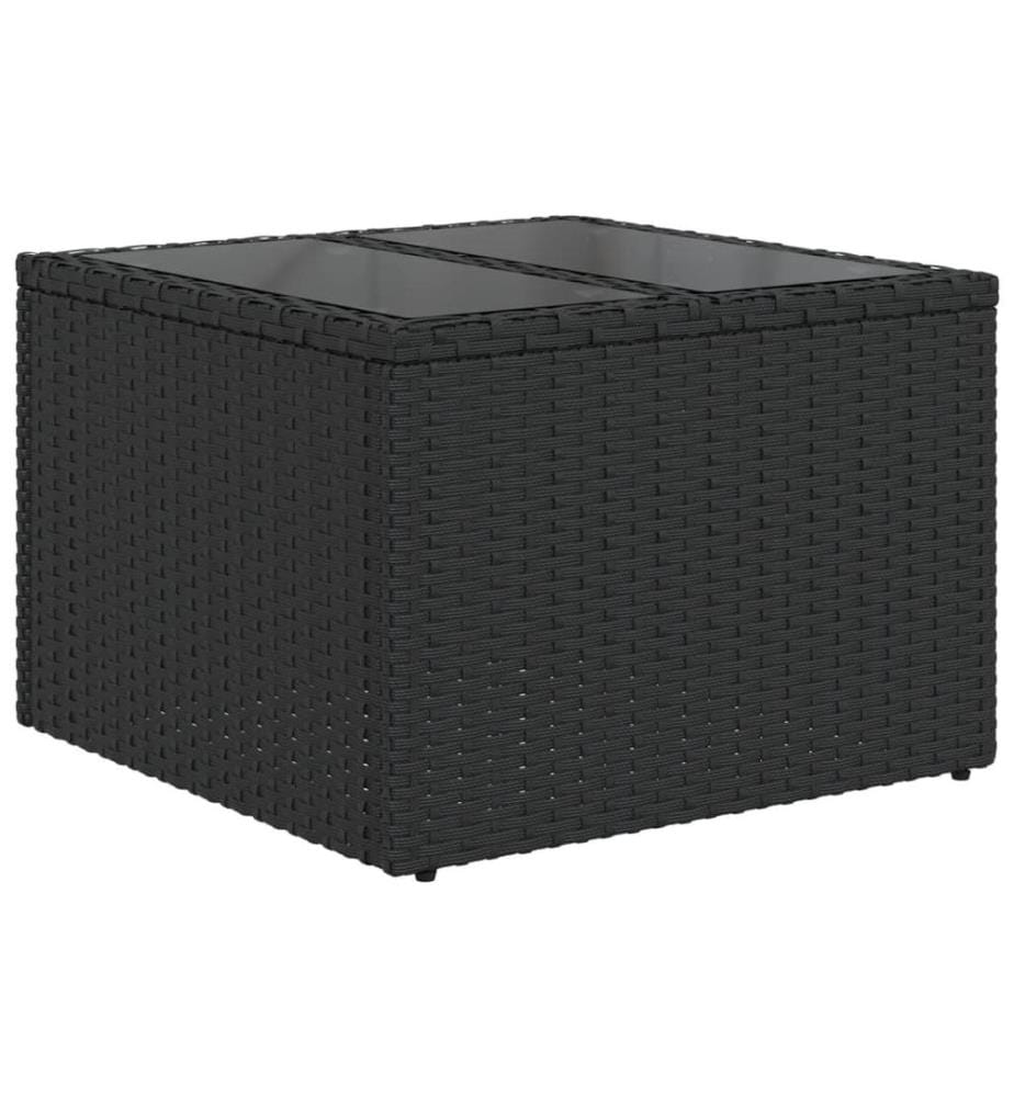 6-tlg. Garten-Sofagarnitur mit Kissen Schwarz Poly Rattan