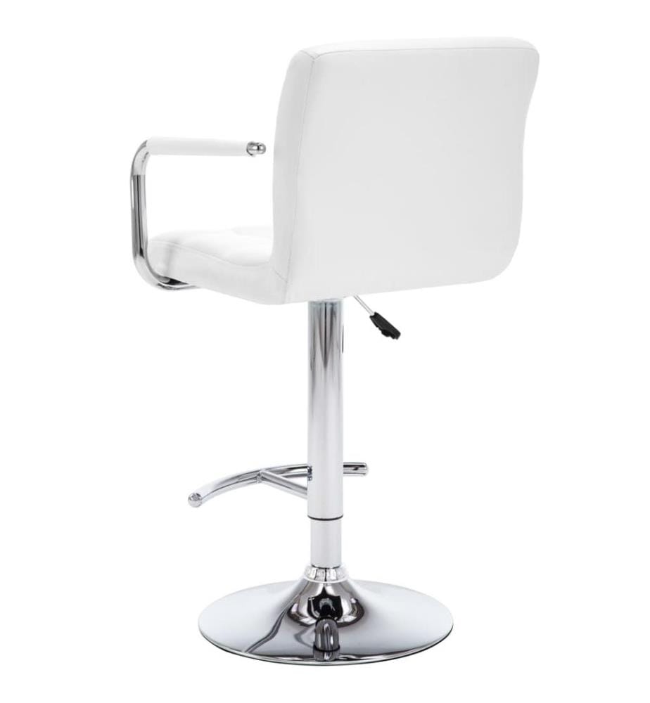 Tabourets de bar lot de 2 blanc similicuir