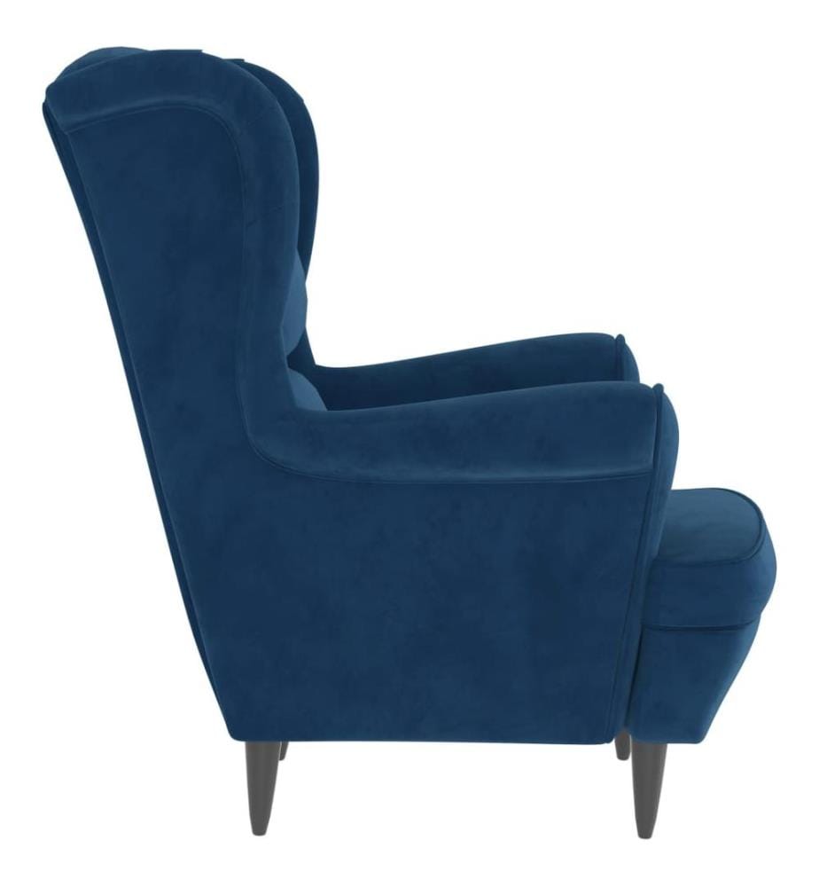 Fauteuil bleu velours