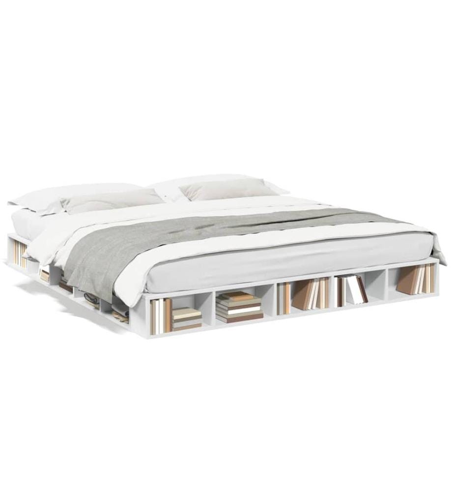 Cadre de lit sans matelas blanc 180x200 cm