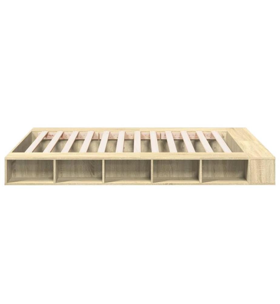 Cadre de lit sans matelas chêne sonoma 160x200 cm