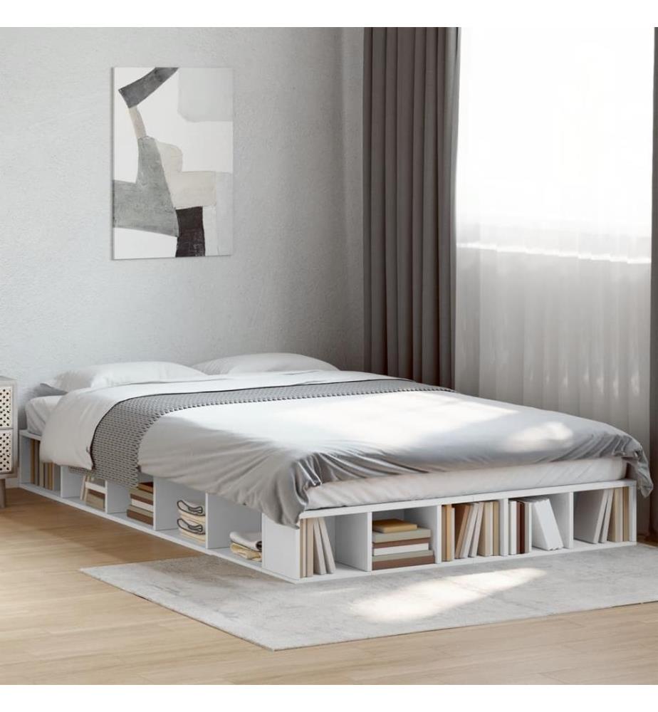 Cadre de lit sans matelas blanc 120x200 cm