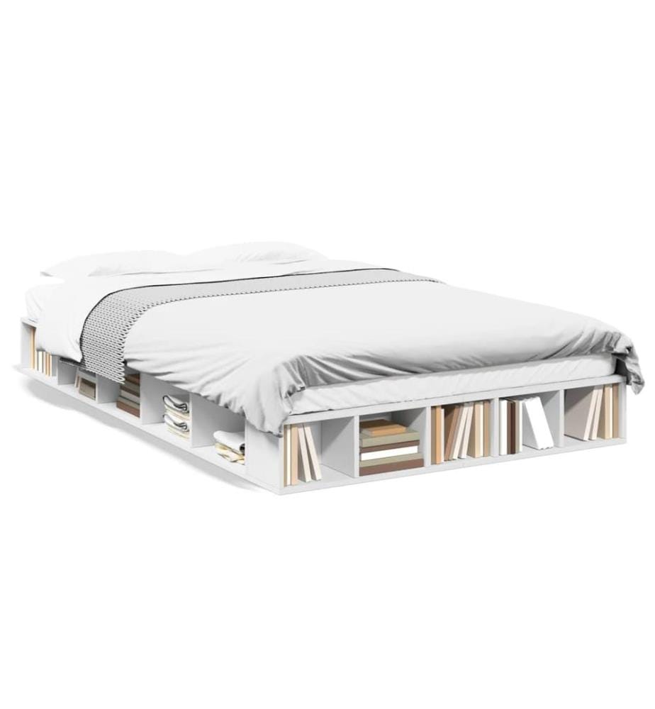 Cadre de lit sans matelas blanc 120x200 cm
