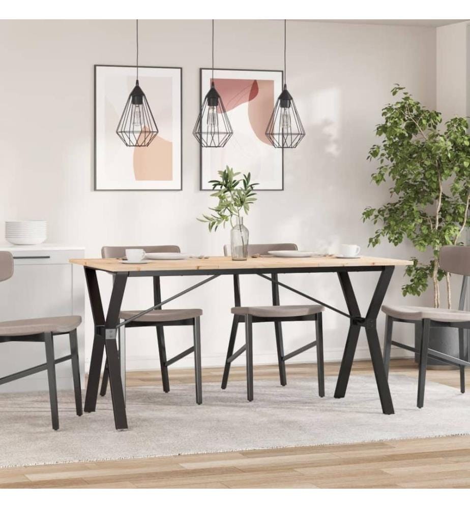 Esstisch Y-Gestell 160x80x75 cm Massivholz Kiefer und Stahl