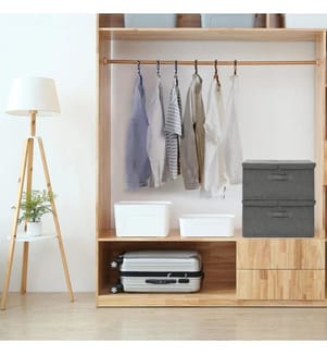 Aufbewahrungsboxen 2 Stk. Stoff 50x30x25 cm Anthrazit