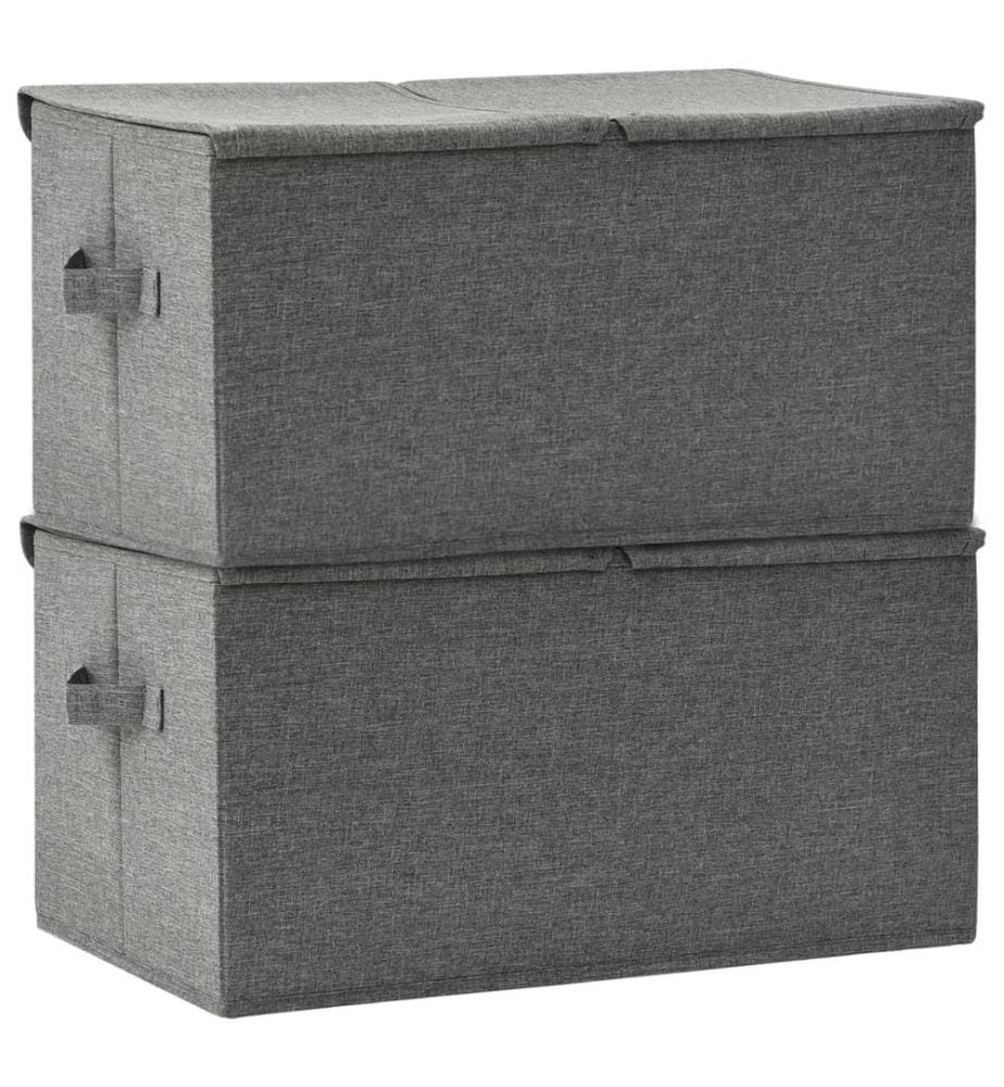 Aufbewahrungsboxen 2 Stk. Stoff 50x30x25 cm Anthrazit