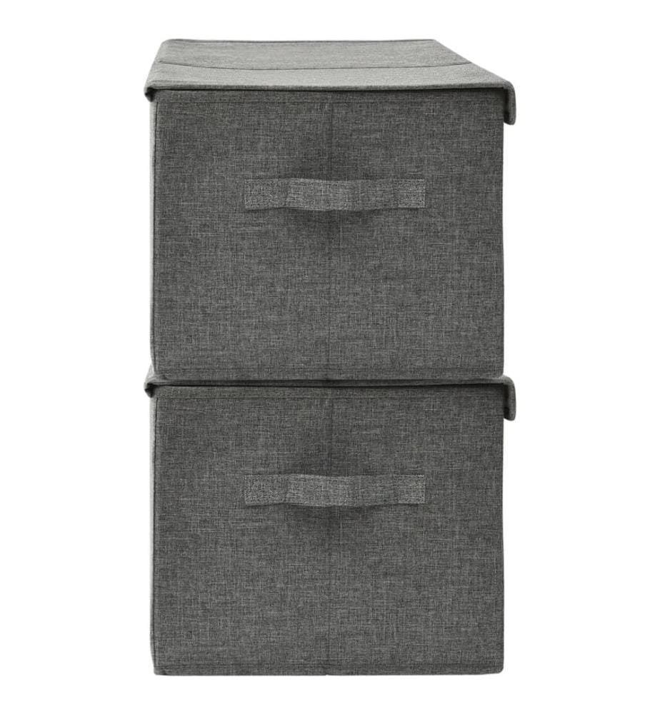 Aufbewahrungsboxen 2 Stk. Stoff 50x30x25 cm Anthrazit