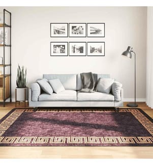 Tapis lavable antidérapant 160x230 cm noir et doré