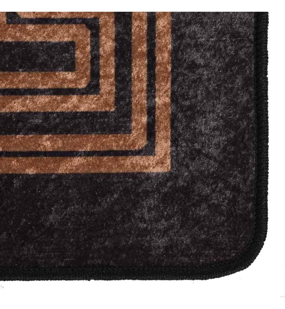 Tapis lavable antidérapant 160x230 cm noir et doré