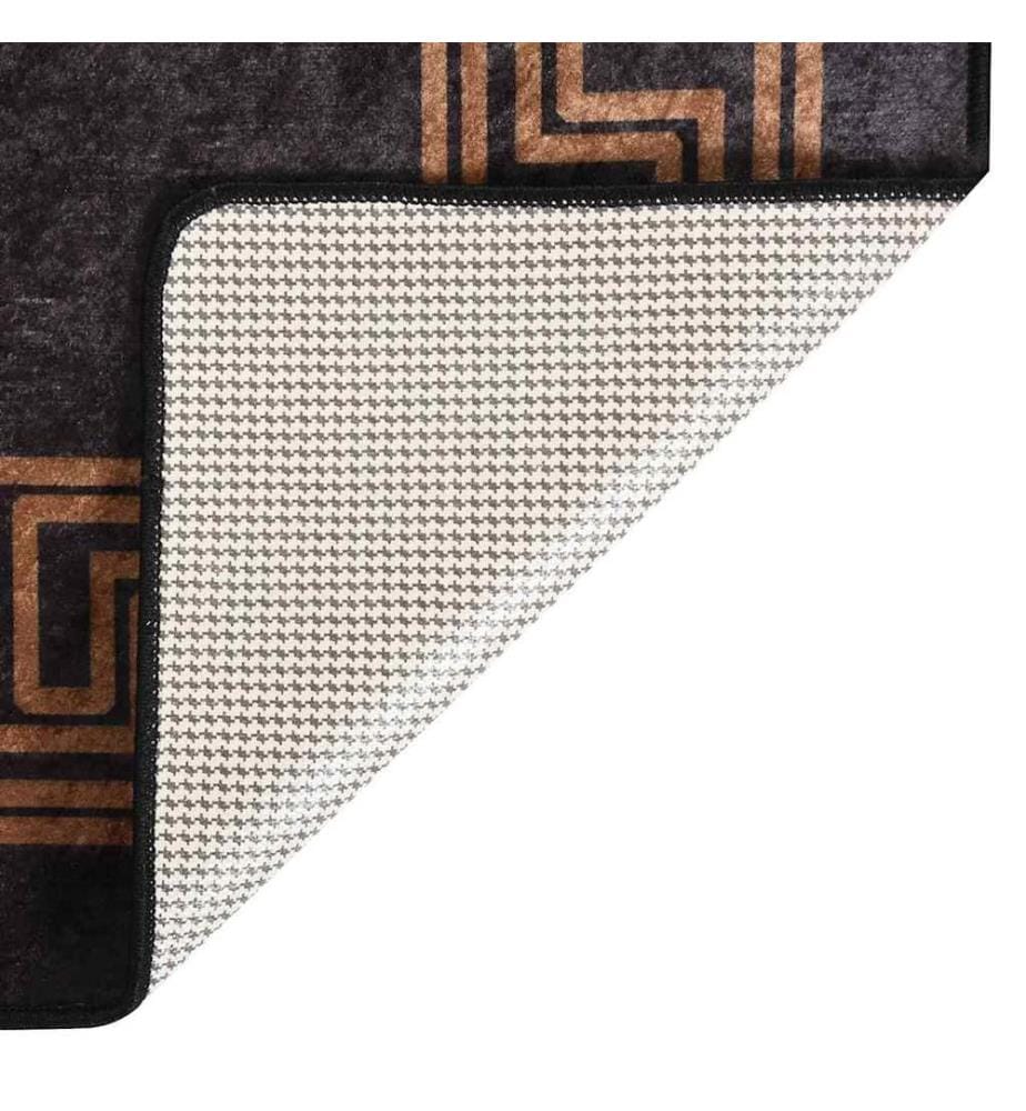 Tapis lavable antidérapant 160x230 cm noir et doré
