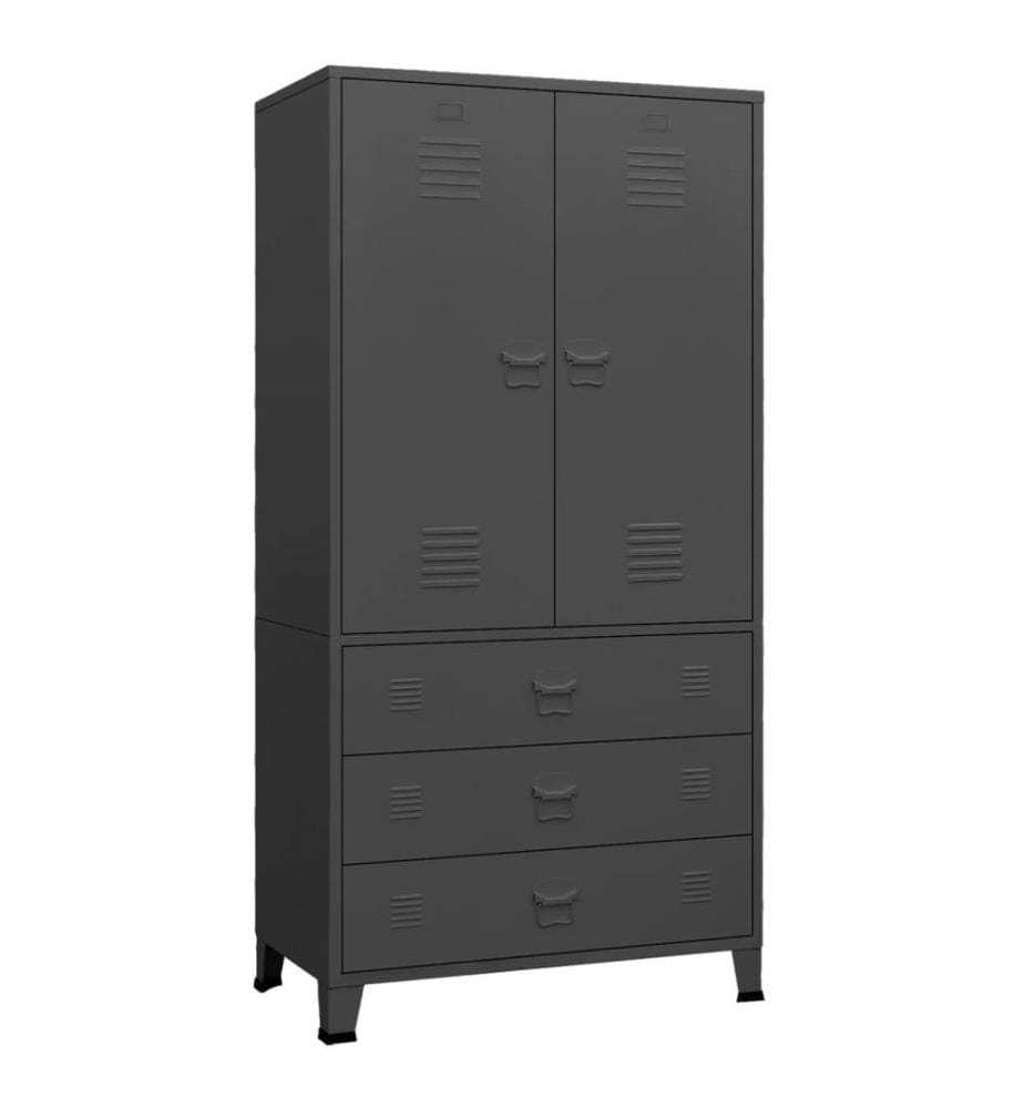Industrial Kleiderschrank Anthrazit 90x50x180 cm Metall