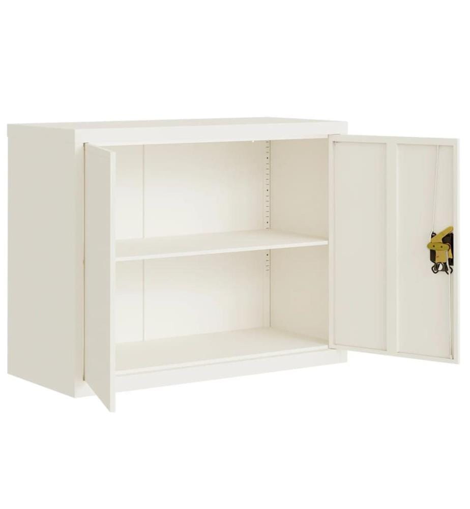 Aktenschrank Weiss 90x40x70 cm Stahl